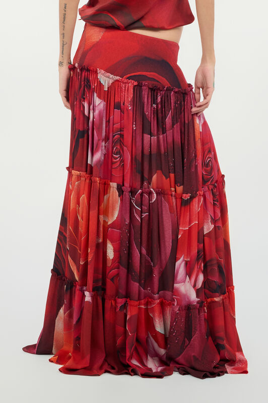 RC Falda Extralarga Con Estampado Garden Rose Rojo UKT309-KWN48