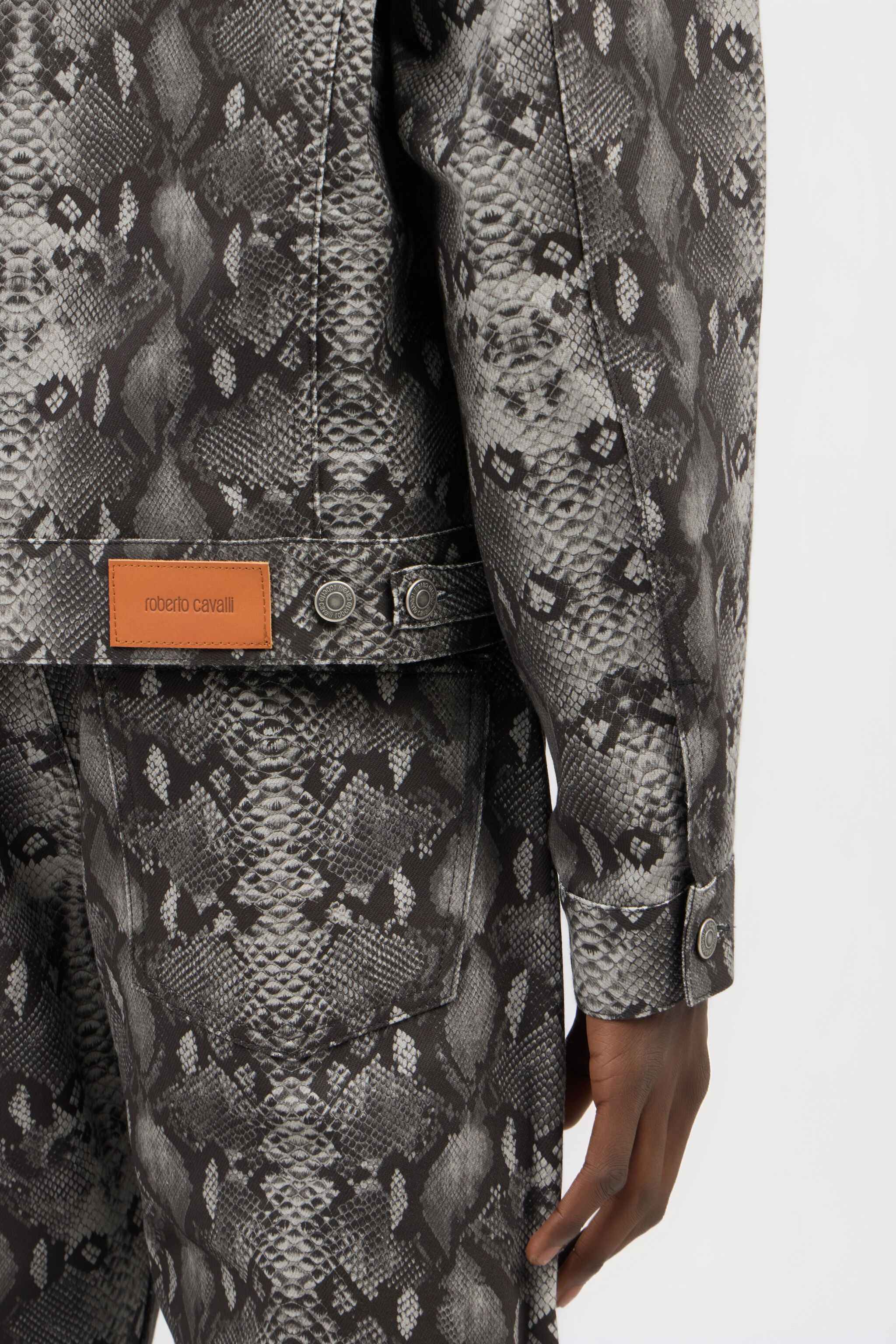 RC Denim-Jacke Mit Python-Print PYTHON DARK GREY SOJ40B-DL011