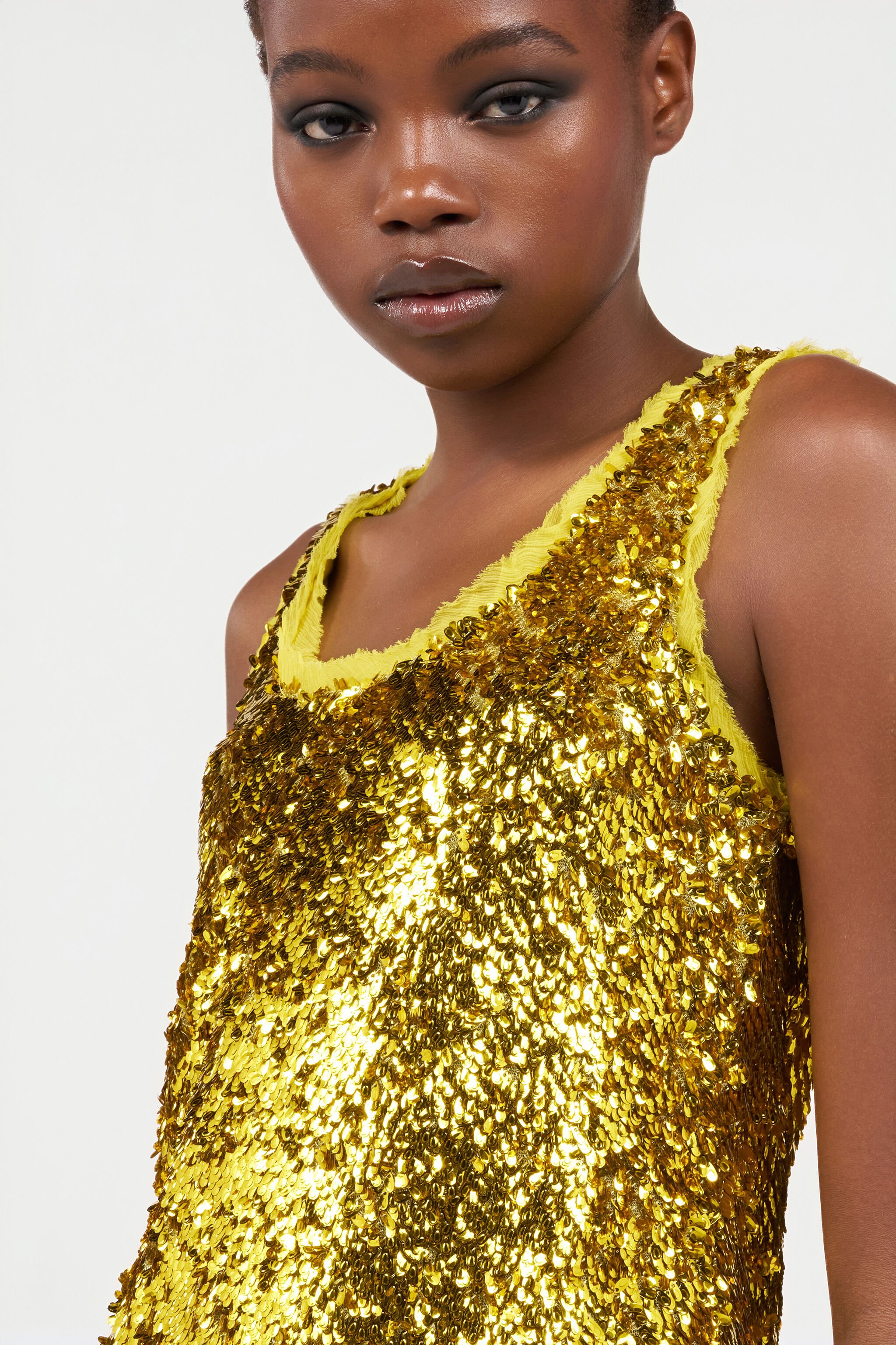 RC Gold Sequin Top YELLOW WQT607-FT014