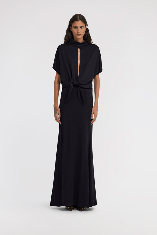 RC Long dress with knot Negro TWT117-JE040