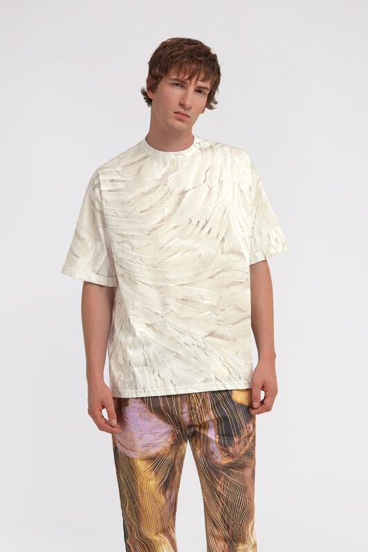 RC T-shirt con stampa Plumange Bianco SMT62A-CDL74