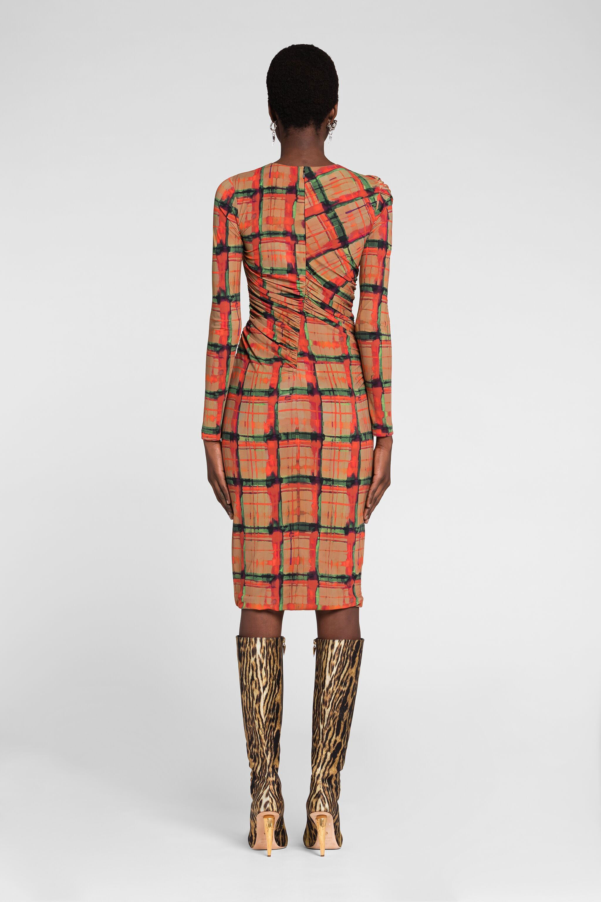 RC Tigerzahn-Kleid mit Tartan-Print MULTICOLOR PKT106-LNE39