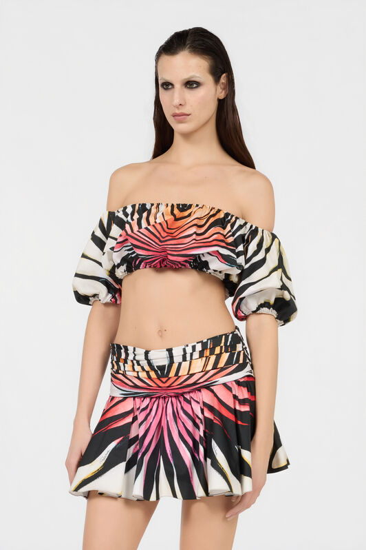 RC Top Crop Con Estampado Ray Of Paradise CORAL XKT615-3AM33