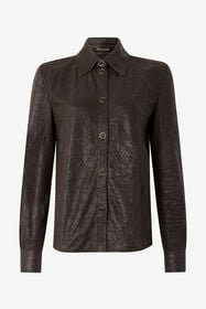 ${brand} Dark Brown Leather Shirt ${colorDescription} ${masterID}