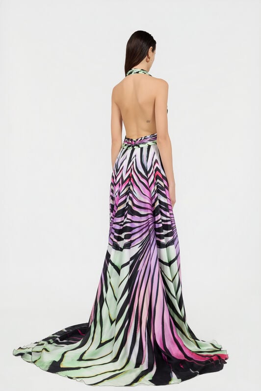 RC Ray of Paradise Print Silk Maxi Dress RC Ray of Paradise Print Silk Maxi Dress MULTICOLOR XKT158-CTM33