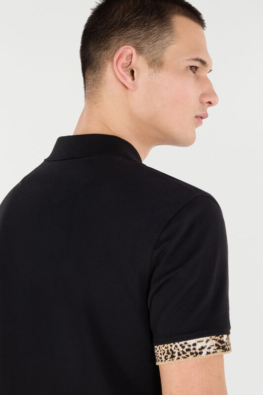 RC Polo Shirt with Jaguar Skin Details RC Polo Shirt with Jaguar Skin Details Black VRT64A-KB002