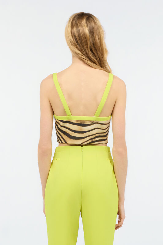 JC Crop Top With Tiger Skin Print Light Brown UFT159-UF225