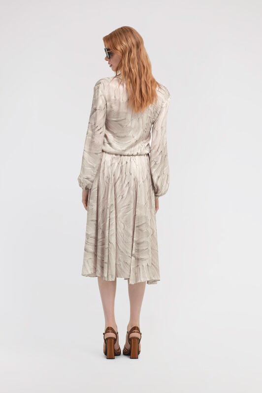 RC Ice Feathers print shirt dress White SWT117-6DL74
