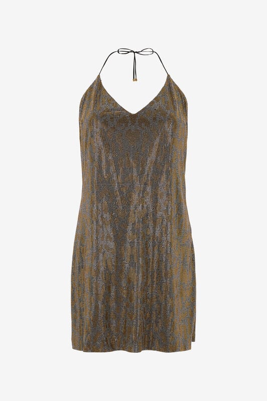 RC Embroidered Dress GOLD/CRYSTAL WKR140-JJ029