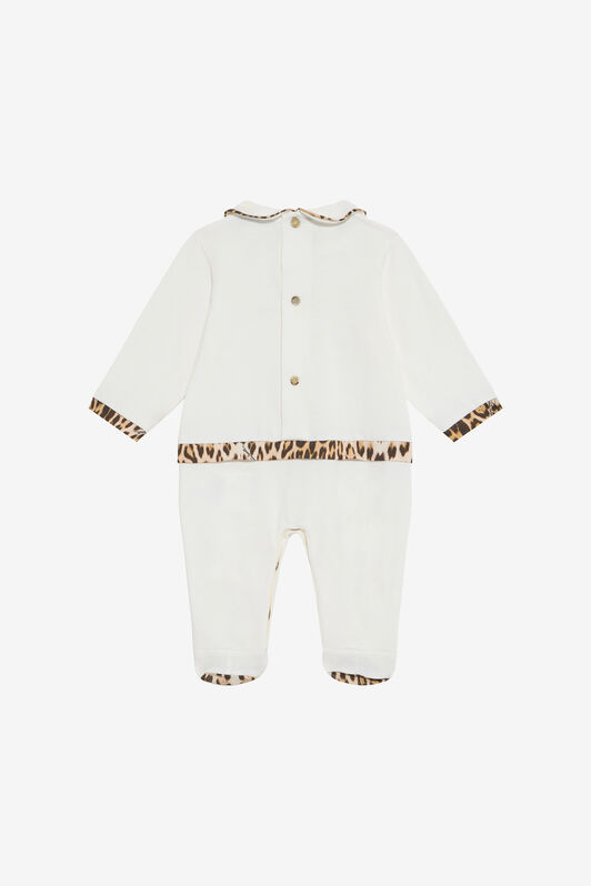 JU Milk White Hat, Bib, and Romper Set with Jaguar Skin MILKY WHITE VJT810-JD001