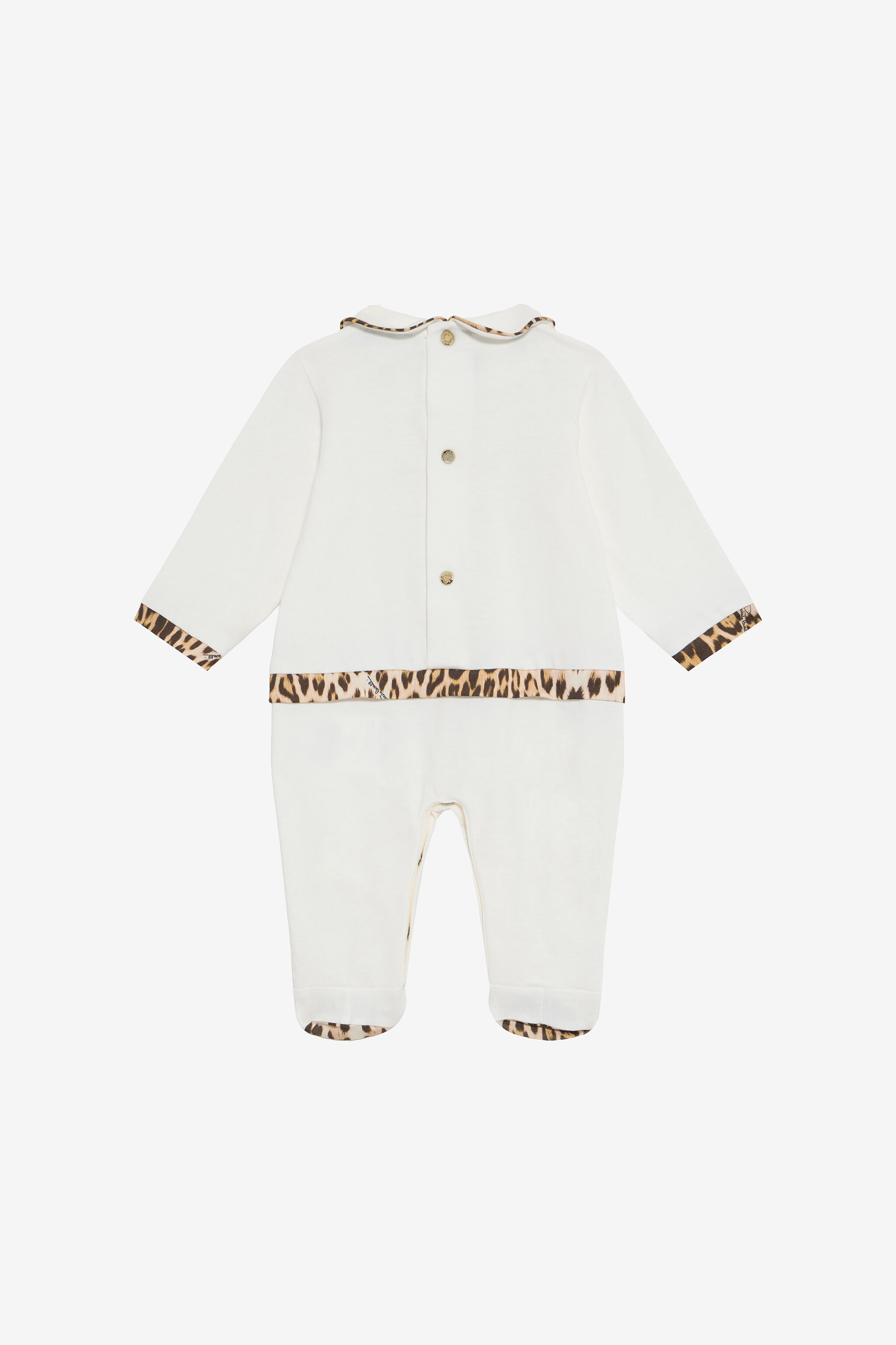 JU Milk White Hat, Bib, and Romper Set with Jaguar Skin MILKY WHITE VJT810-JD001