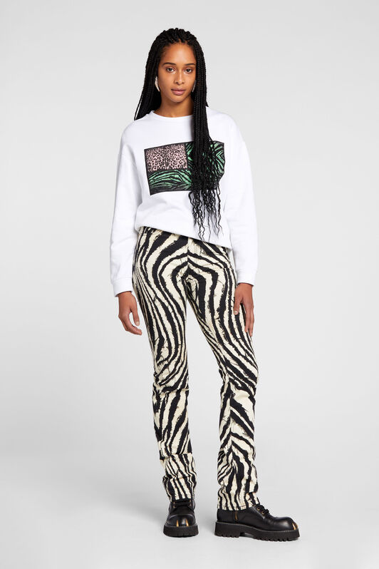 RC Animalier Patchwork-Print Appliqué Sweatshirt White OKT66D-CF050
