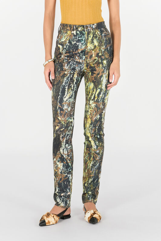 RC Skinny trousers with Marble print Dark green TWJ233-DAN35