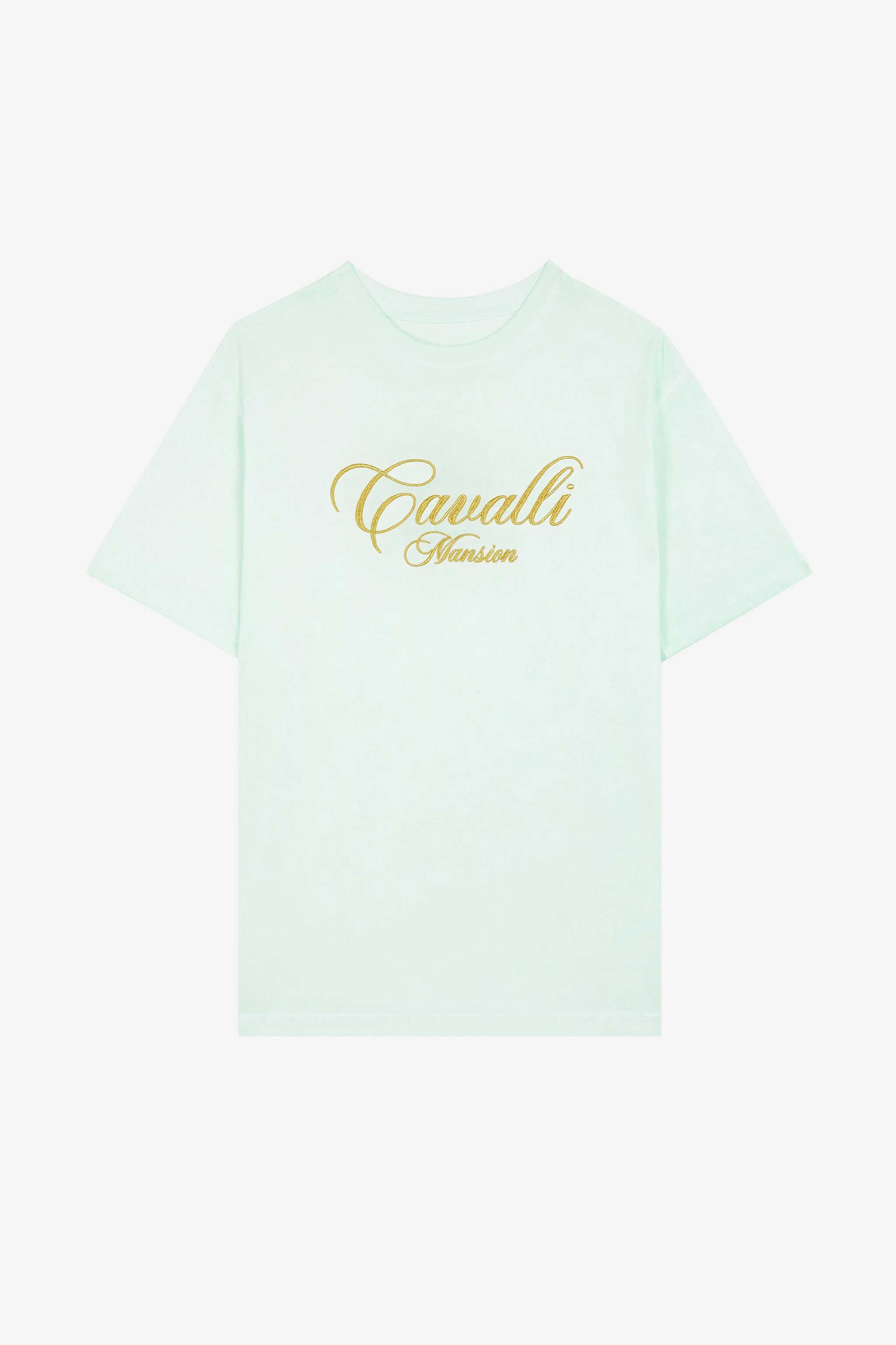 RC Logo-Embroidered Cotton T-Shirt Light green OKT61A-JD061