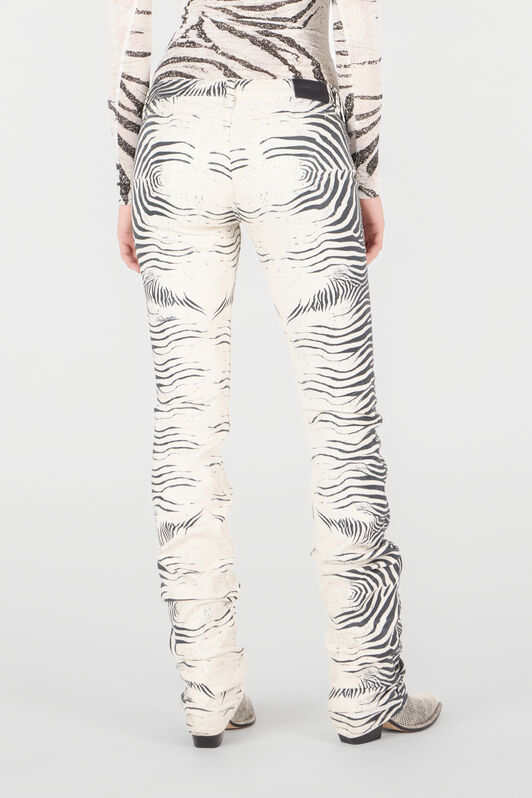 RC Pants With White Tigress Print Black/White UKJ220-DAN49