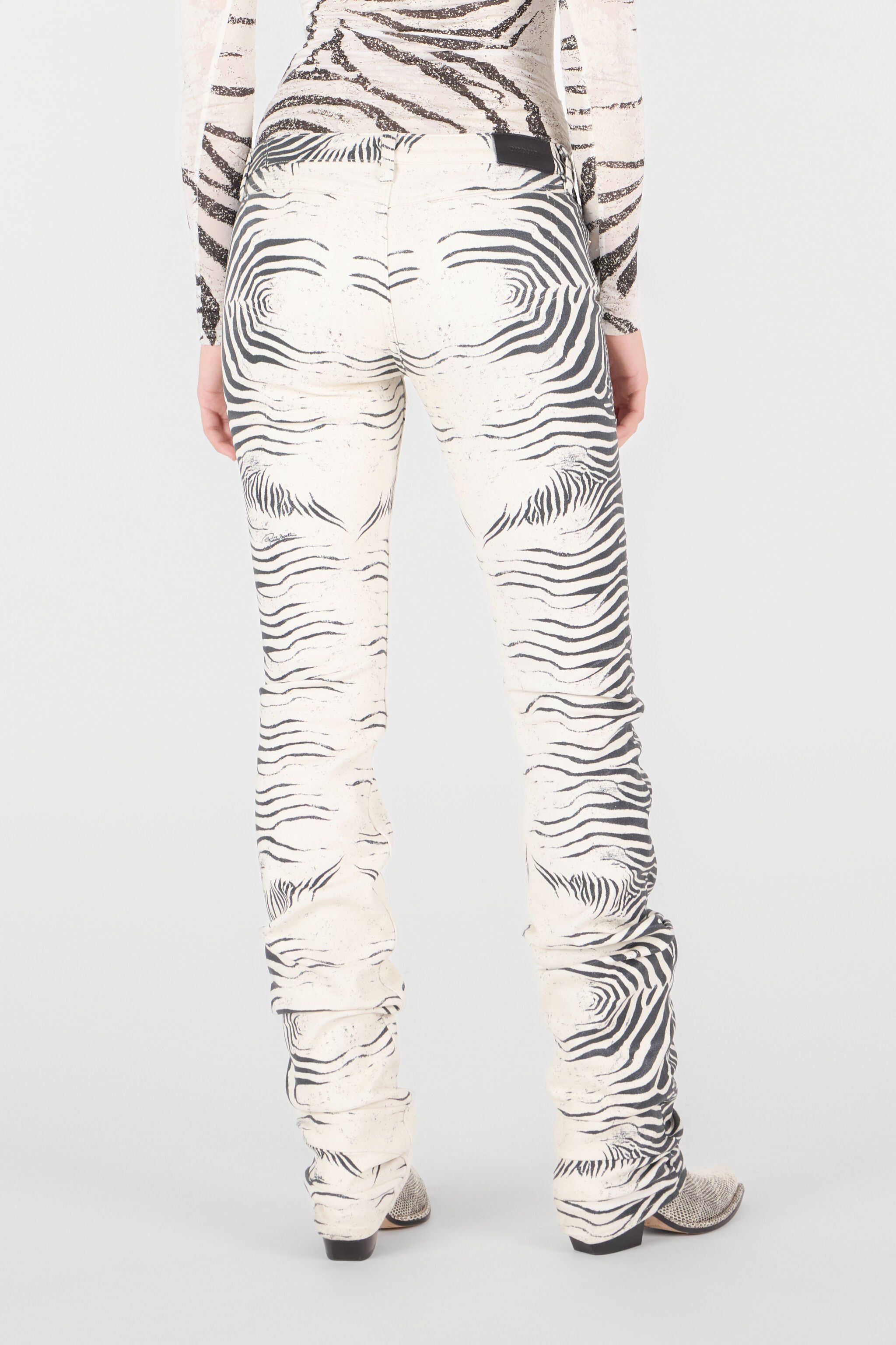 RC Pants With White Tigress Print Black/White UKJ220-DAN49