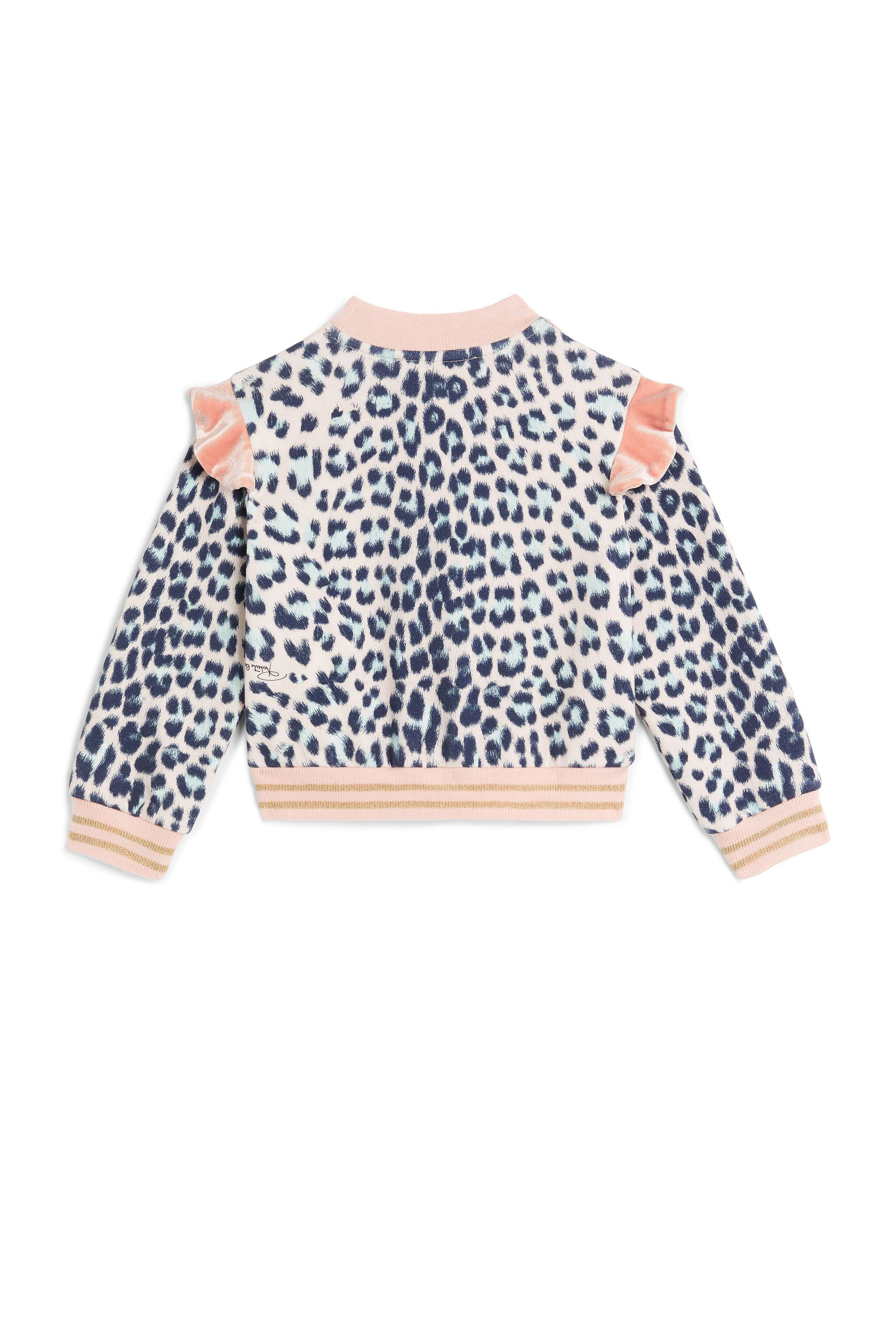 JU Ruffled leopard bomber jacket SEASHELL PINK LJT925-VL002