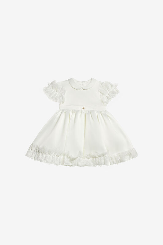 JU Robe À Ourlets Frangés Blanc UJT100-RN012