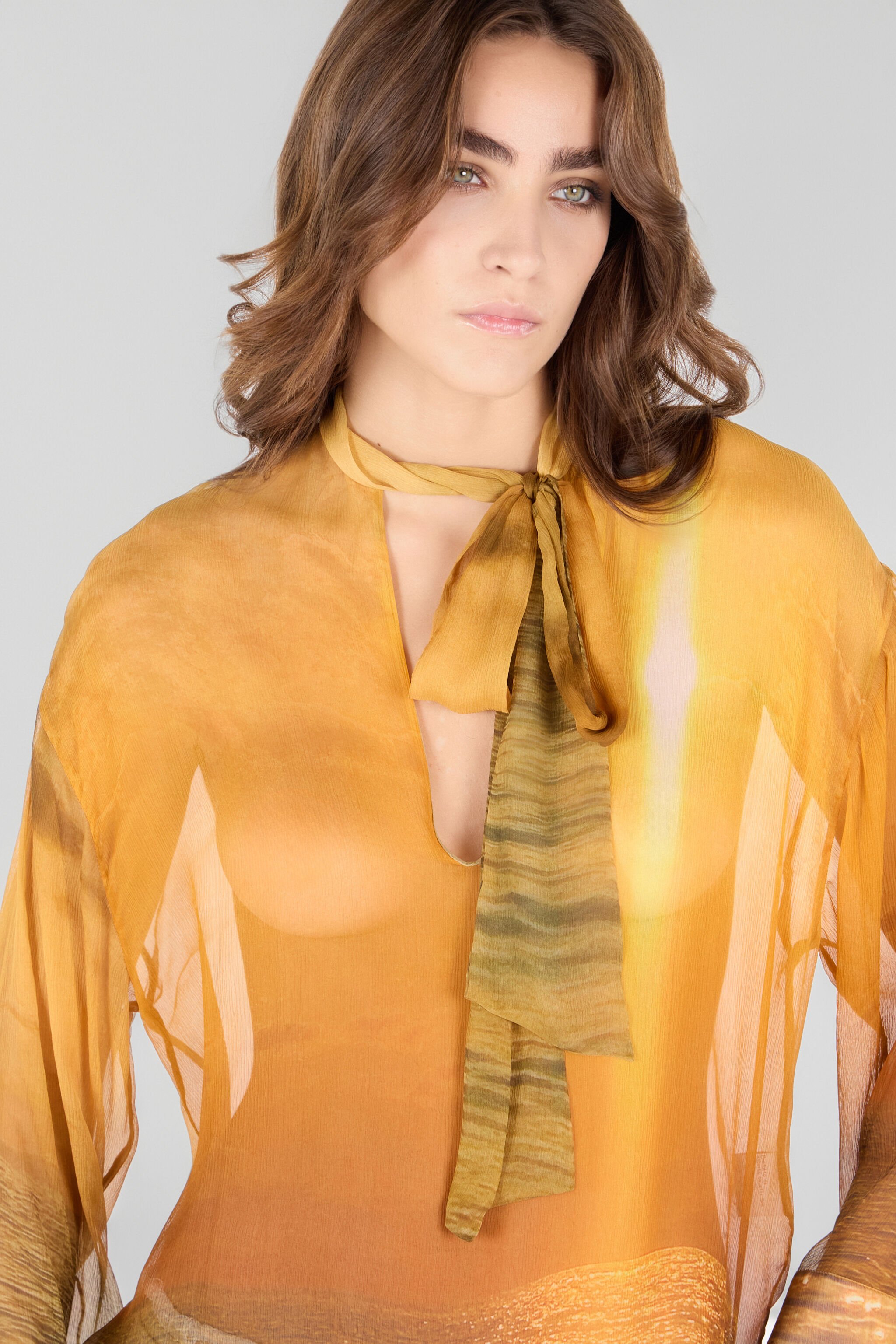RC Woman Silk Shirt Orange UWT712-CKN97