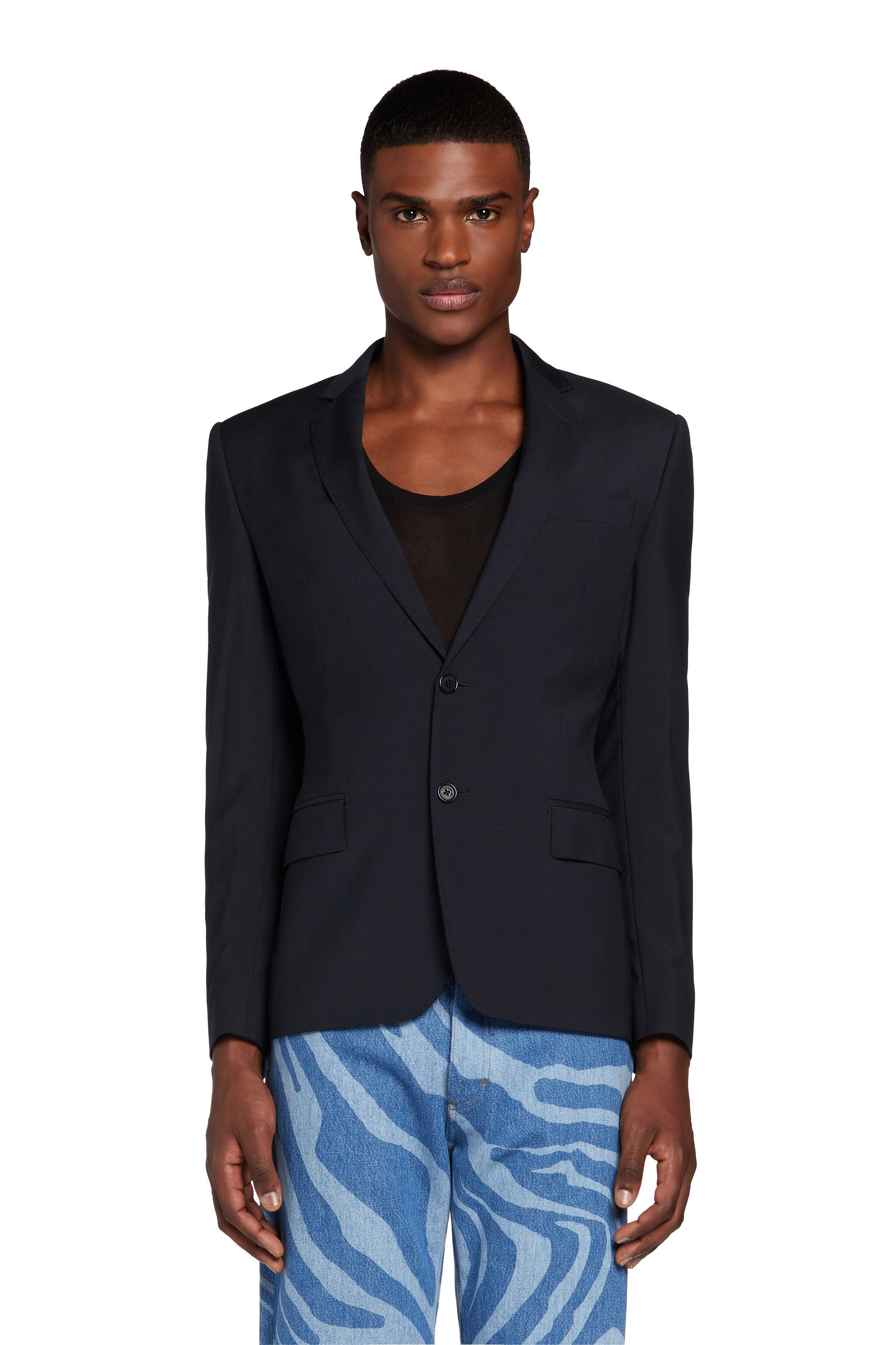 RC Virgin Wool Single-Breasted Blazer Dunkelblau FST402-GA065