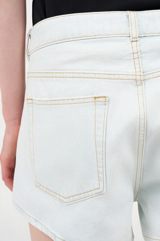 RC Light Wash Denim Shorts with Distressed Details DARK BLUE WQJ201-VT002