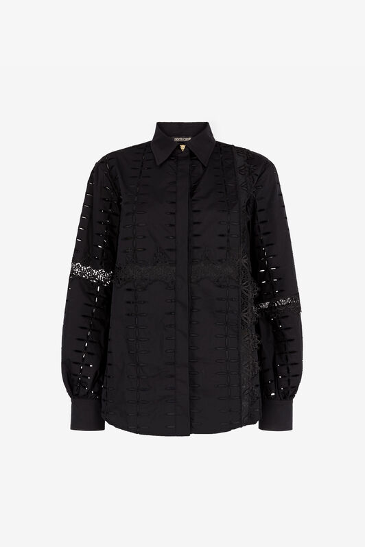 RC Cut.out embroidered shirt Black QKT701-CH030
