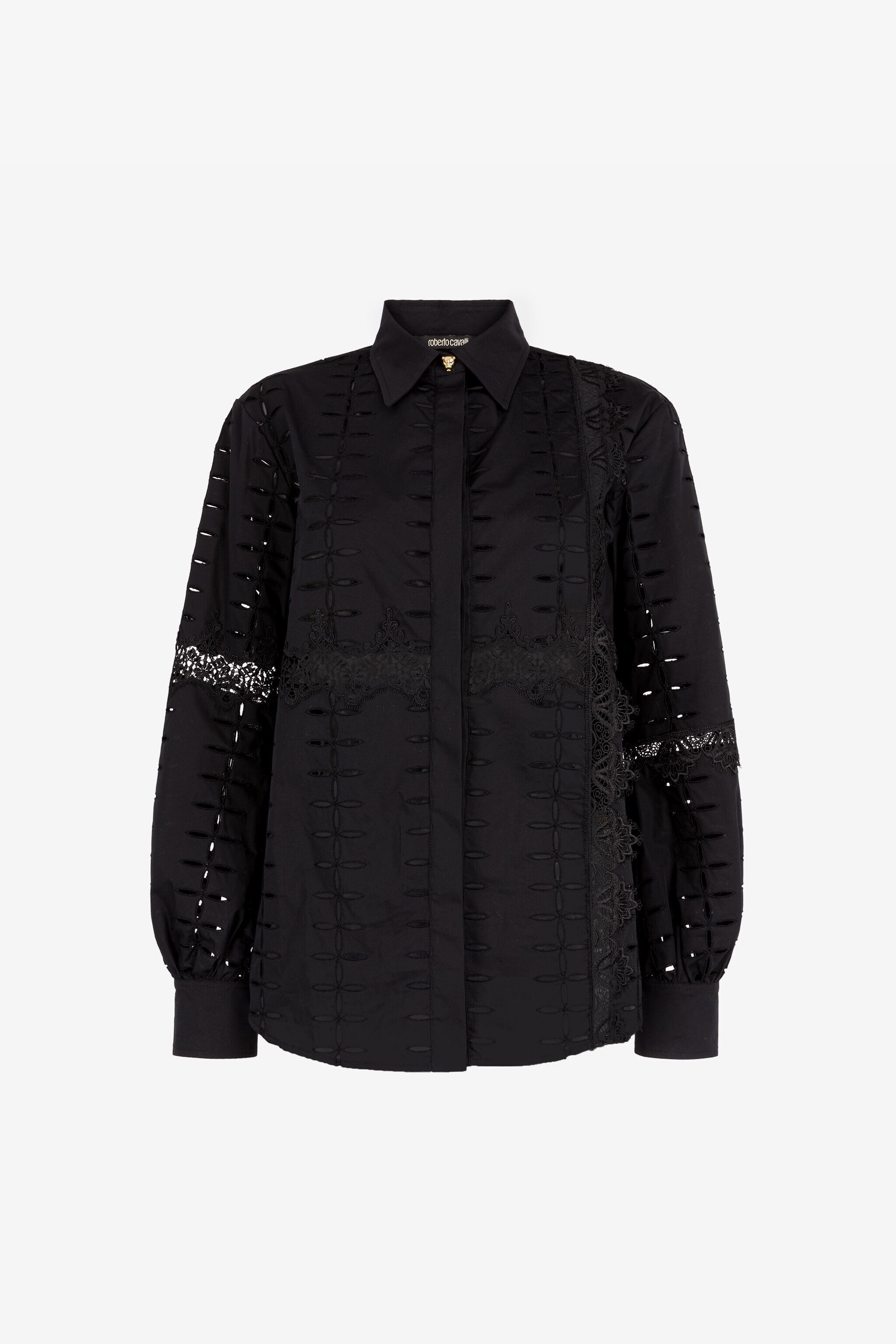 RC Cut.out embroidered shirt Black QKT701-CH030