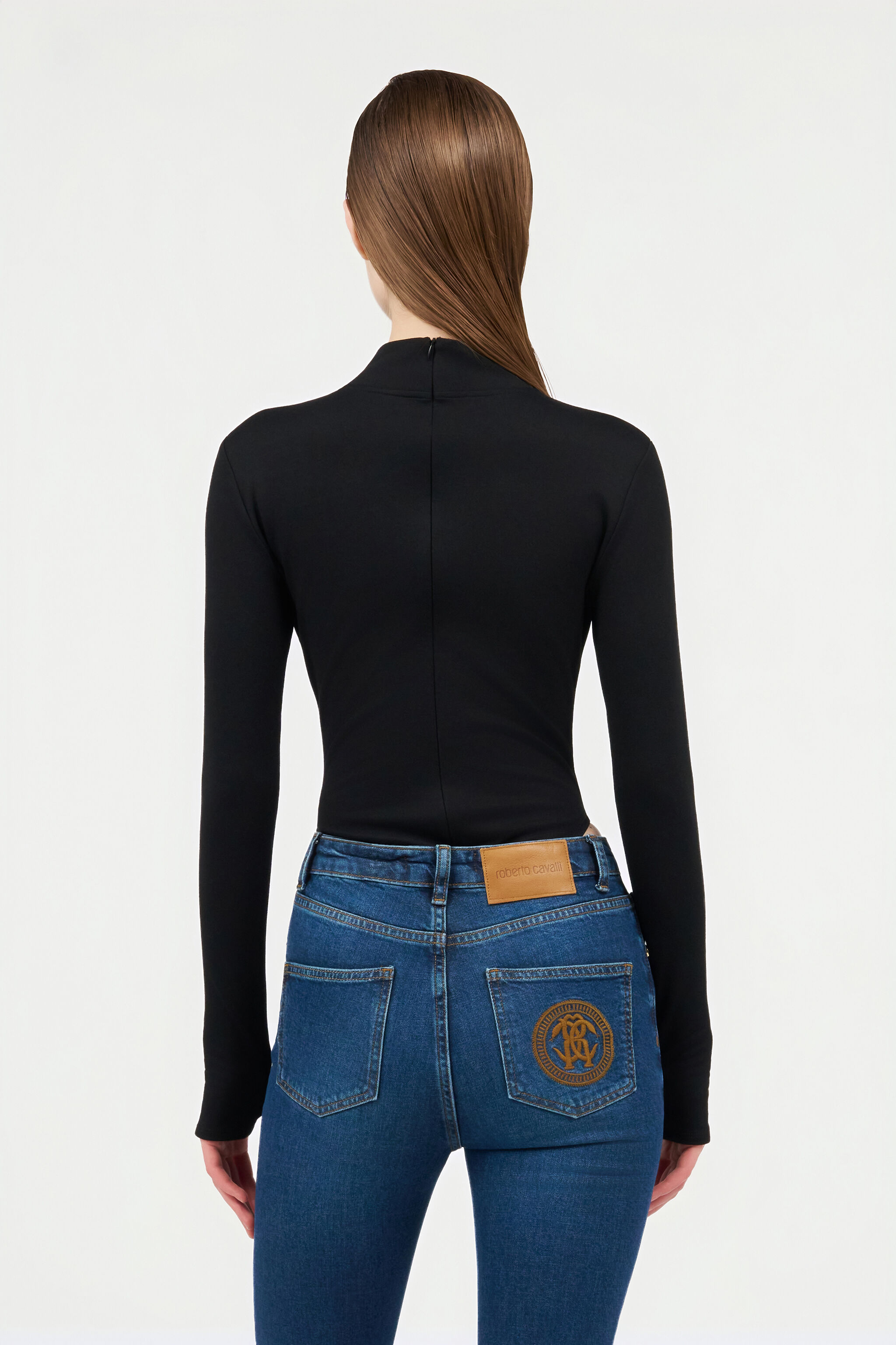 Embroidered Top in BLACK for Women | Roberto Cavalli®