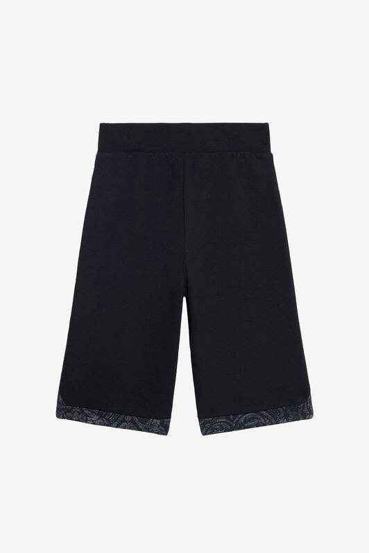 JU Black Bermuda Shorts with Jacquard Inserts BLACK VJT25A-CF050