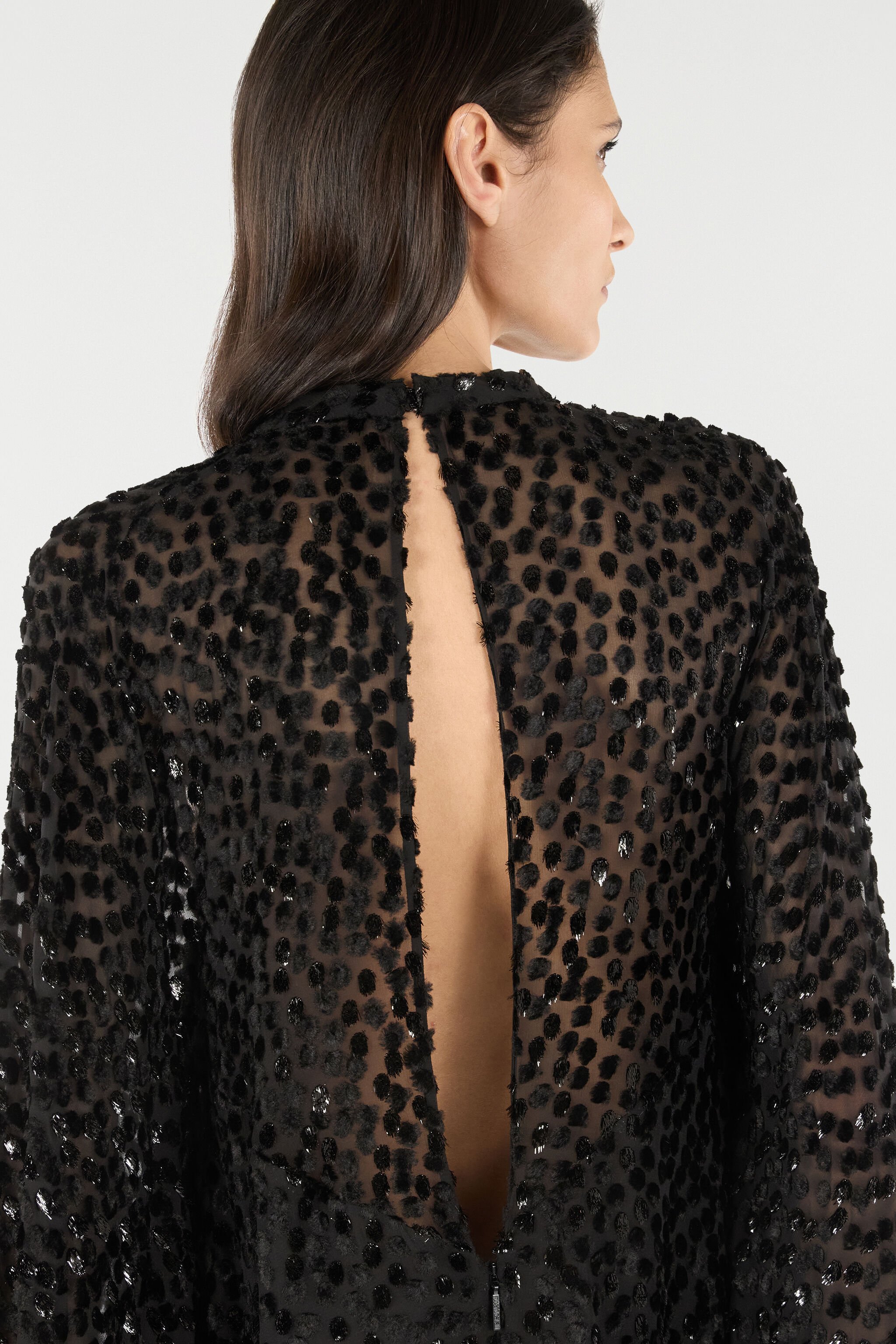 RC Polka-Dot Caftan Black UKT126-FC004