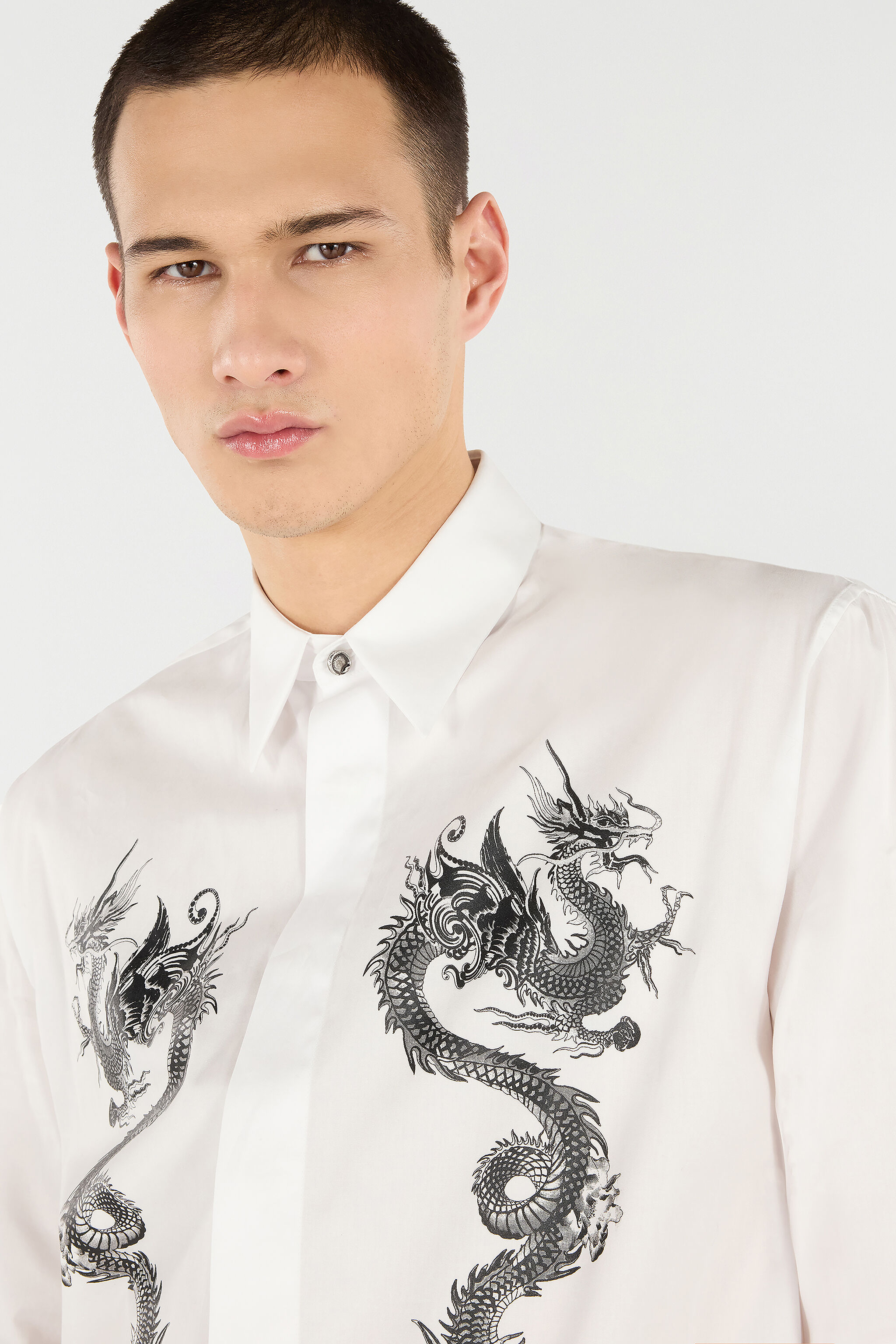 RC Cotton Shirt with Dragons Blanc VNT712-CH026