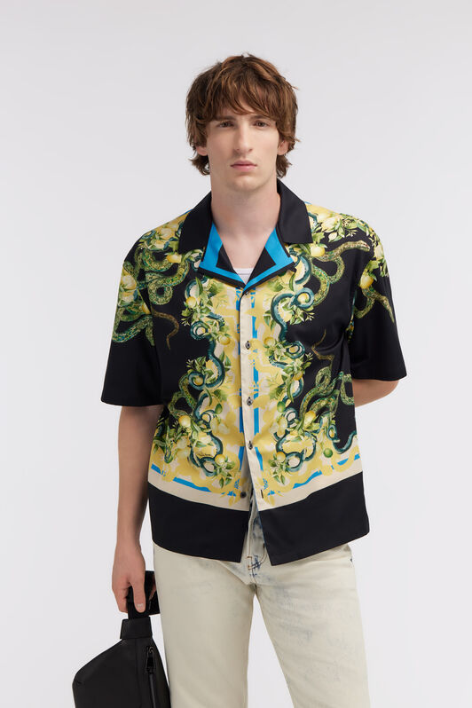 RC Camicia maniche corte Lemon Snake Nero/Giallo SRT761-CDL41