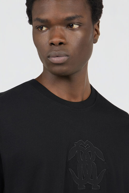 RC Black T-shirt with embroidered logo BLACK SOT60D-JD001