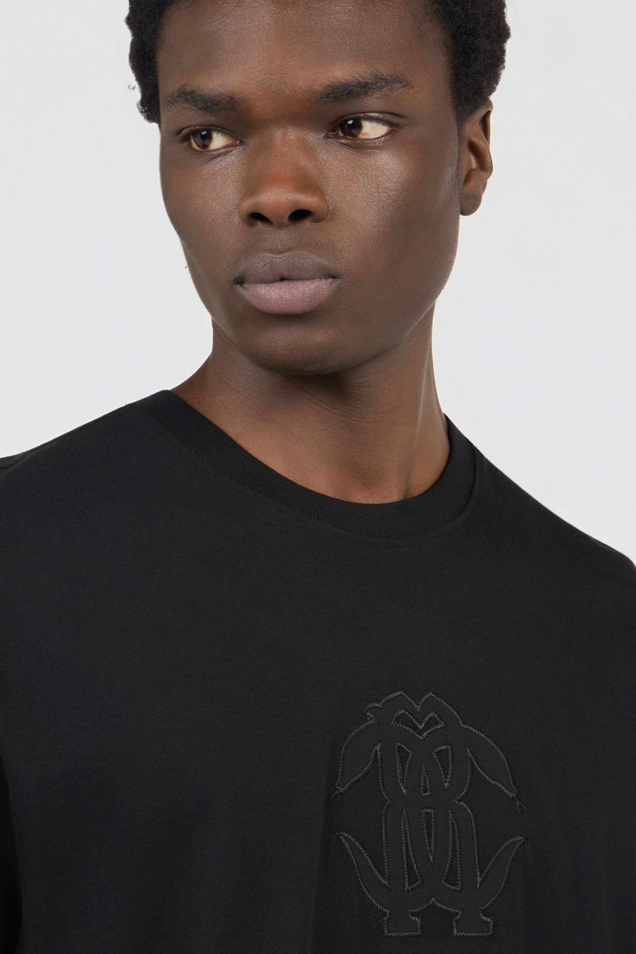 RC Black T-shirt with embroidered logo BLACK SOT60D-JD001