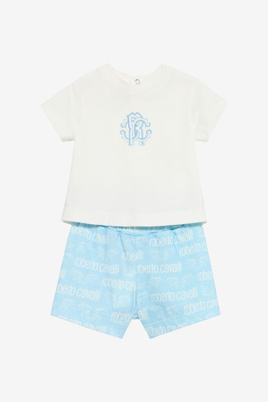 JU Ensemble T-Shirt Et Short À Logo Bleu clair UJT824-JD001