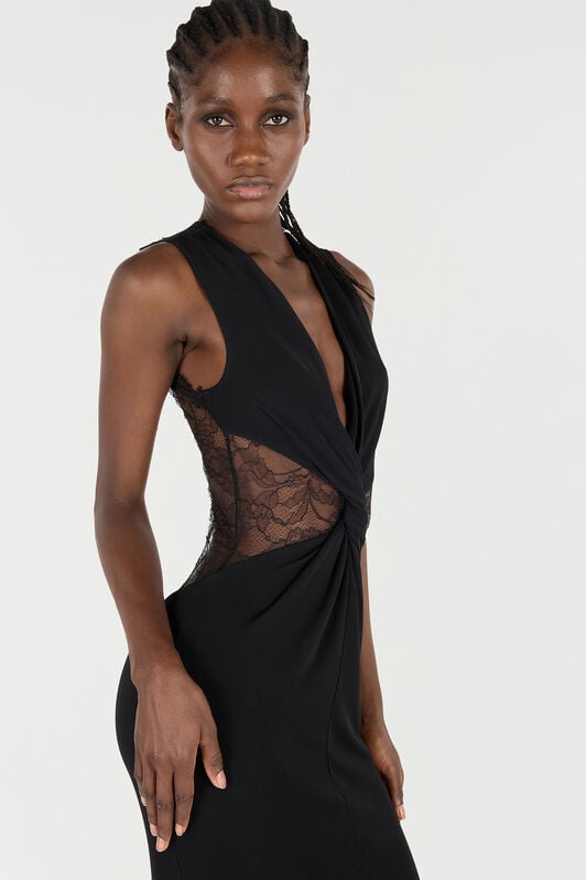 RC Extra Long Dress with Lace RC Extra Long Dress with Lace Black VKT138-JE034
