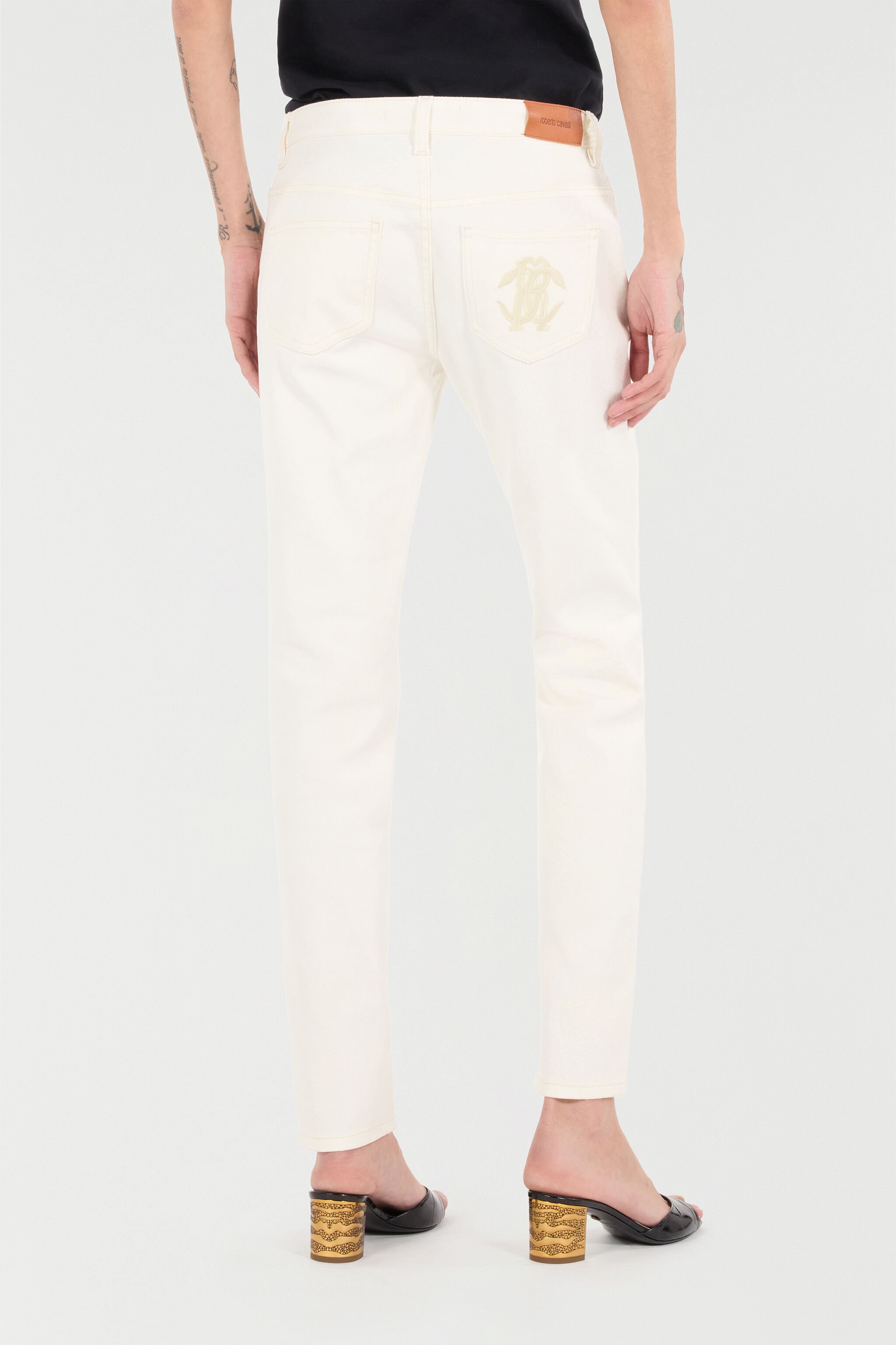 RC Pantalon À Imprimé Python Et Breloque Blanc UKJ232-KGN53