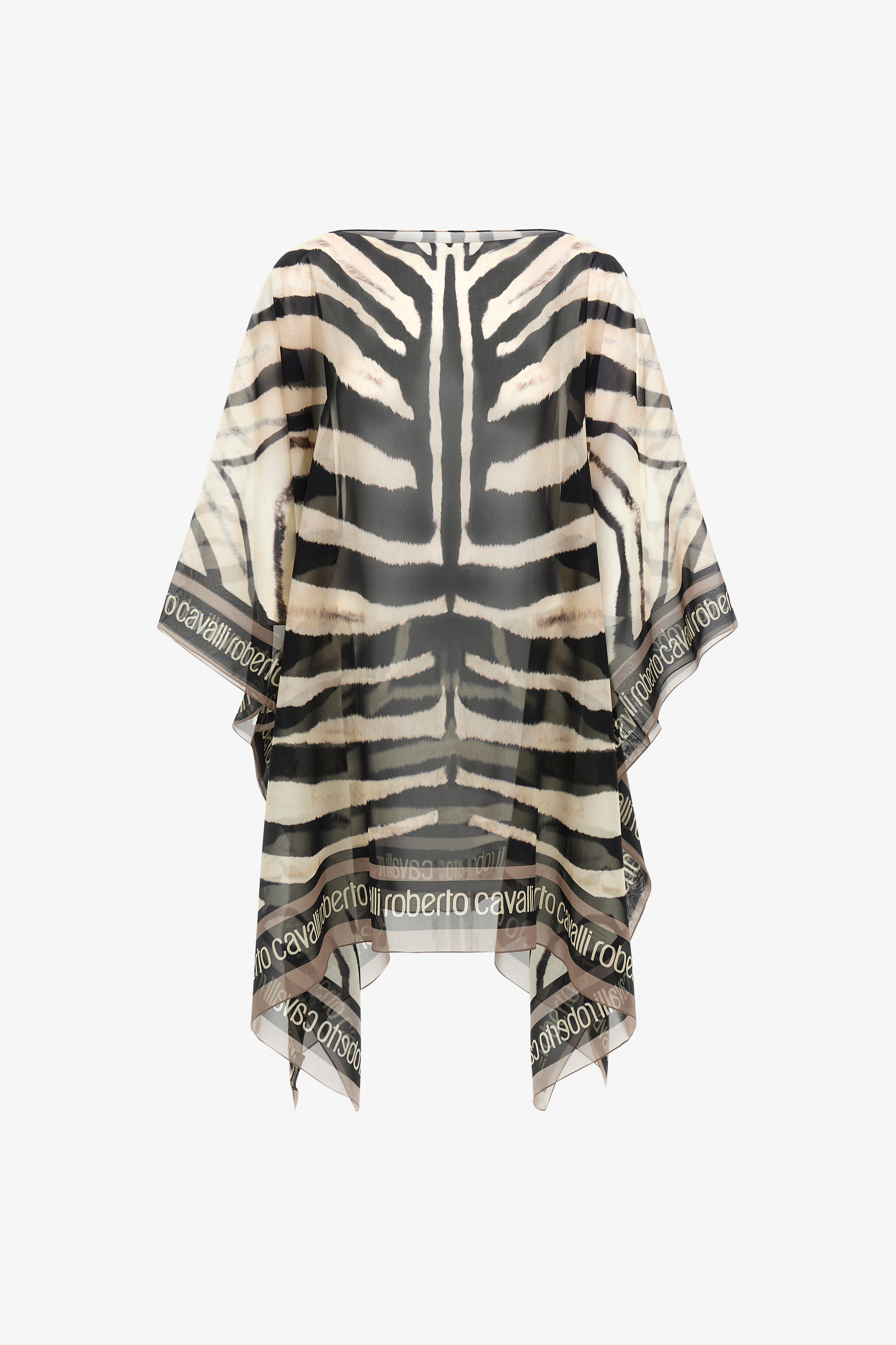 RC Roberto Cavalli kaftan with Zebra print Black/White SYI00J-2NL83