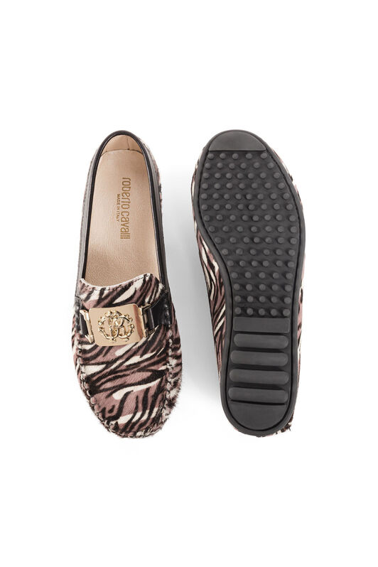 JU Zebra-Print Loafers JU Zebra-Print Loafers Light brown FWLEBV-IEB38