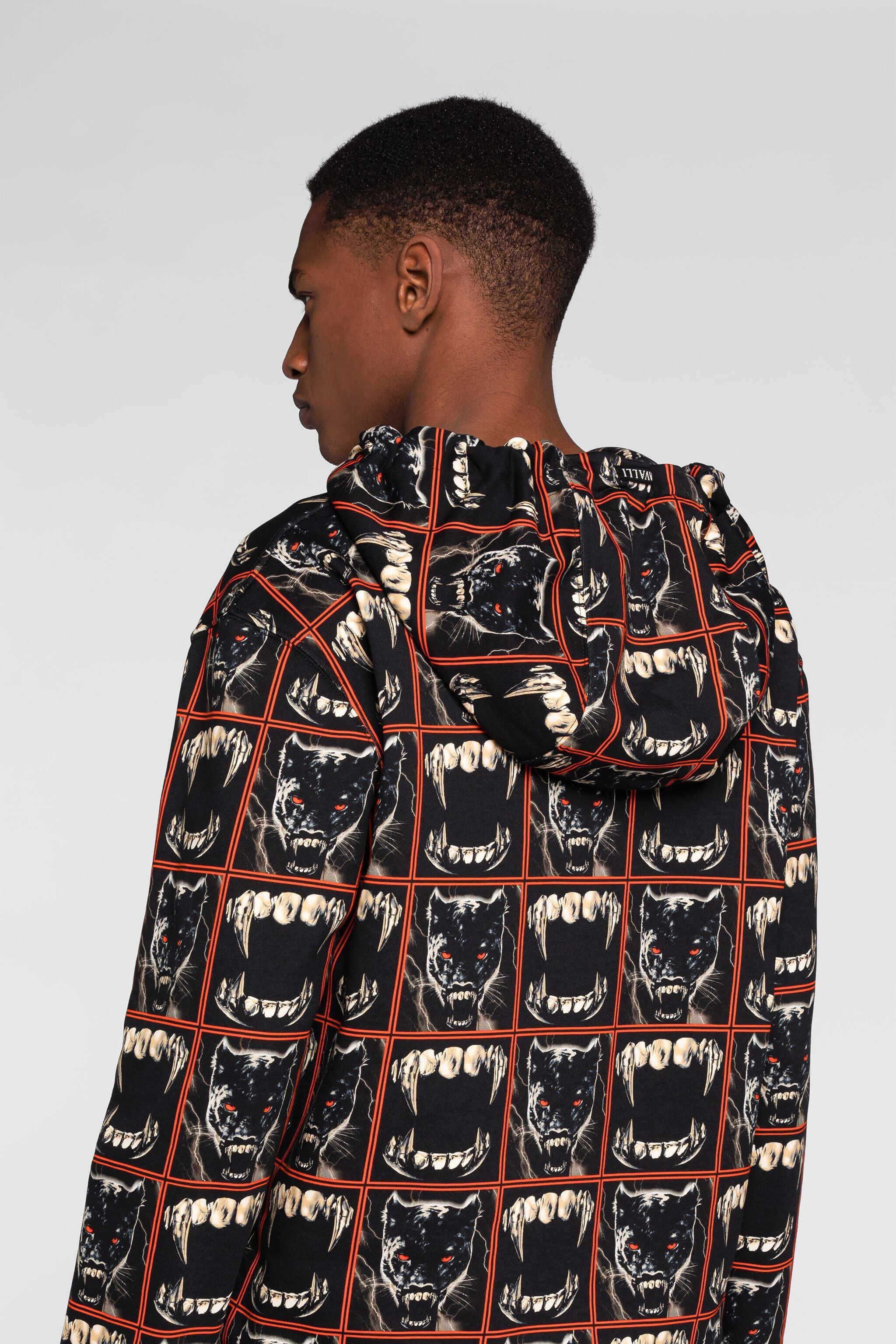 RC Teeth And Panther-Print Cotton Hoodie MULTICOLOR PNT69E-5OF25