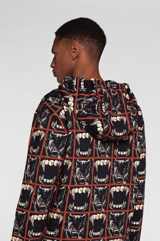 RC Teeth And Panther-Print Cotton Hoodie RC Teeth And Panther-Print Cotton Hoodie MULTICOLOR PNT69E-5OF25