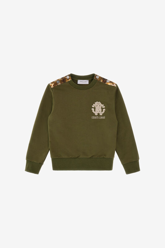 JU Felpa con logo Verde SJT922-CF050