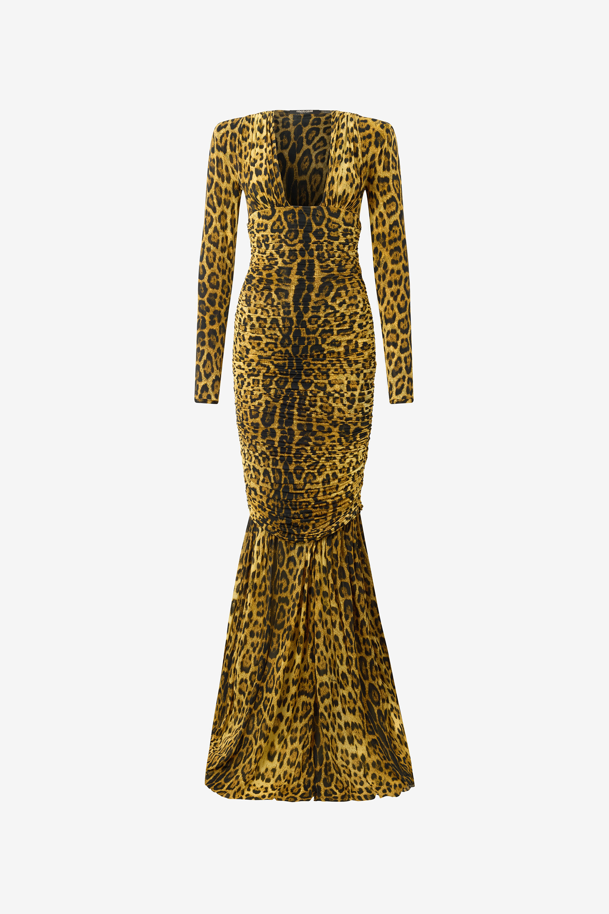 RC Long Dress with Jaguar Skin Print Marron VWT121-NCQ71