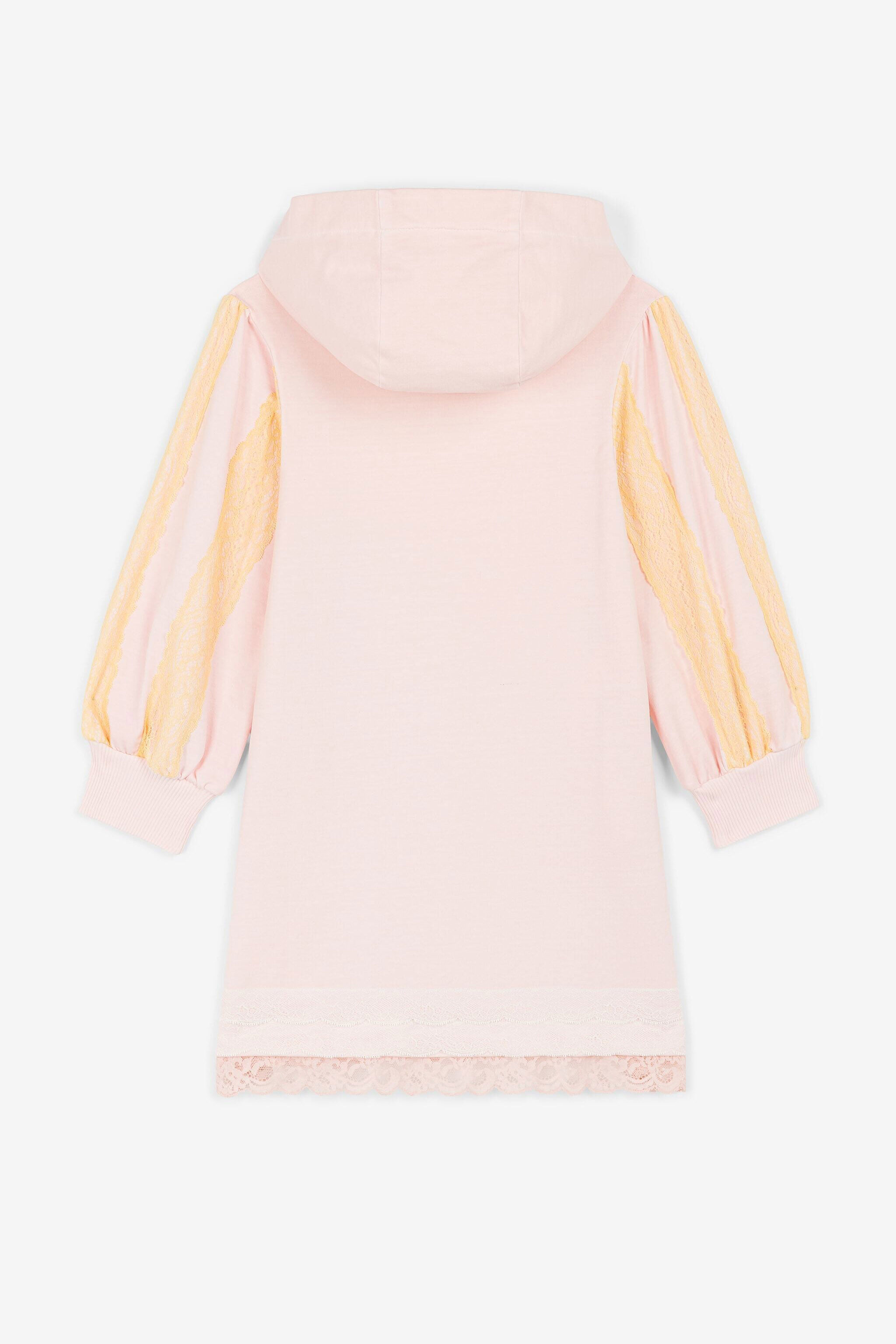 JU Kleid mit Kapuze und Spitzenbesatz Rosa OJT913-ISA2J