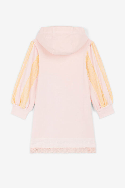 JU Kleid mit Kapuze und Spitzenbesatz JU Kleid mit Kapuze und Spitzenbesatz Rosa OJT913-ISA2J