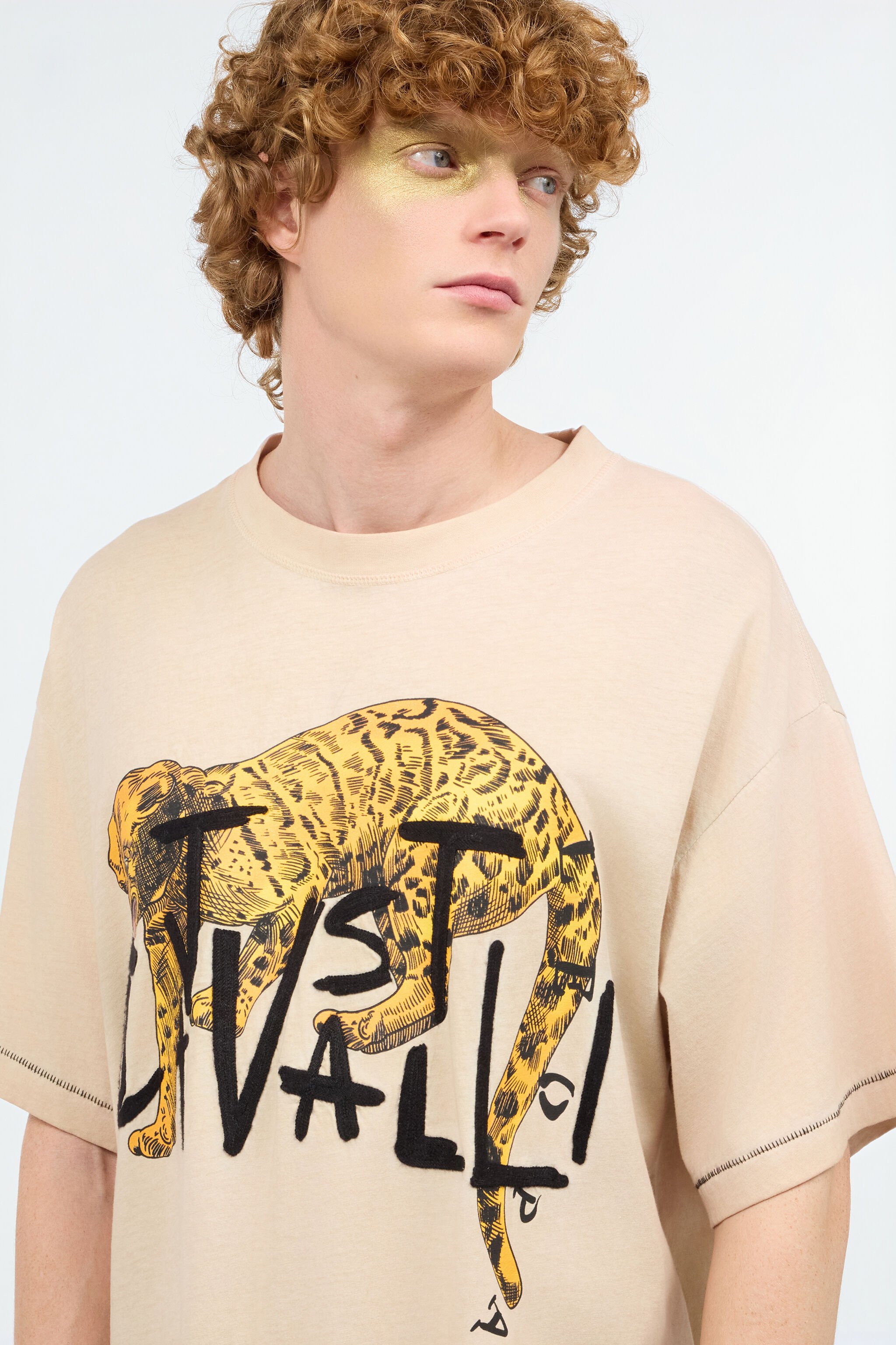 JC T-Shirt With Leopard Light Brown UFT039-UF059