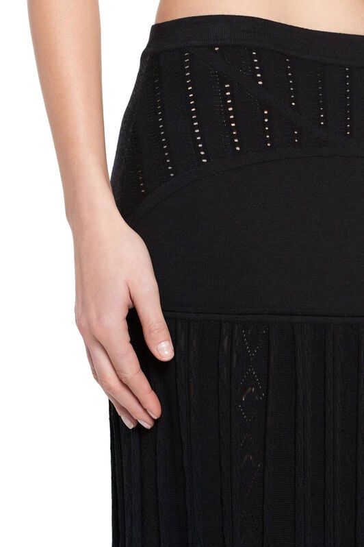 RC Long geometric lace wool skirt Black HQM310-MI001