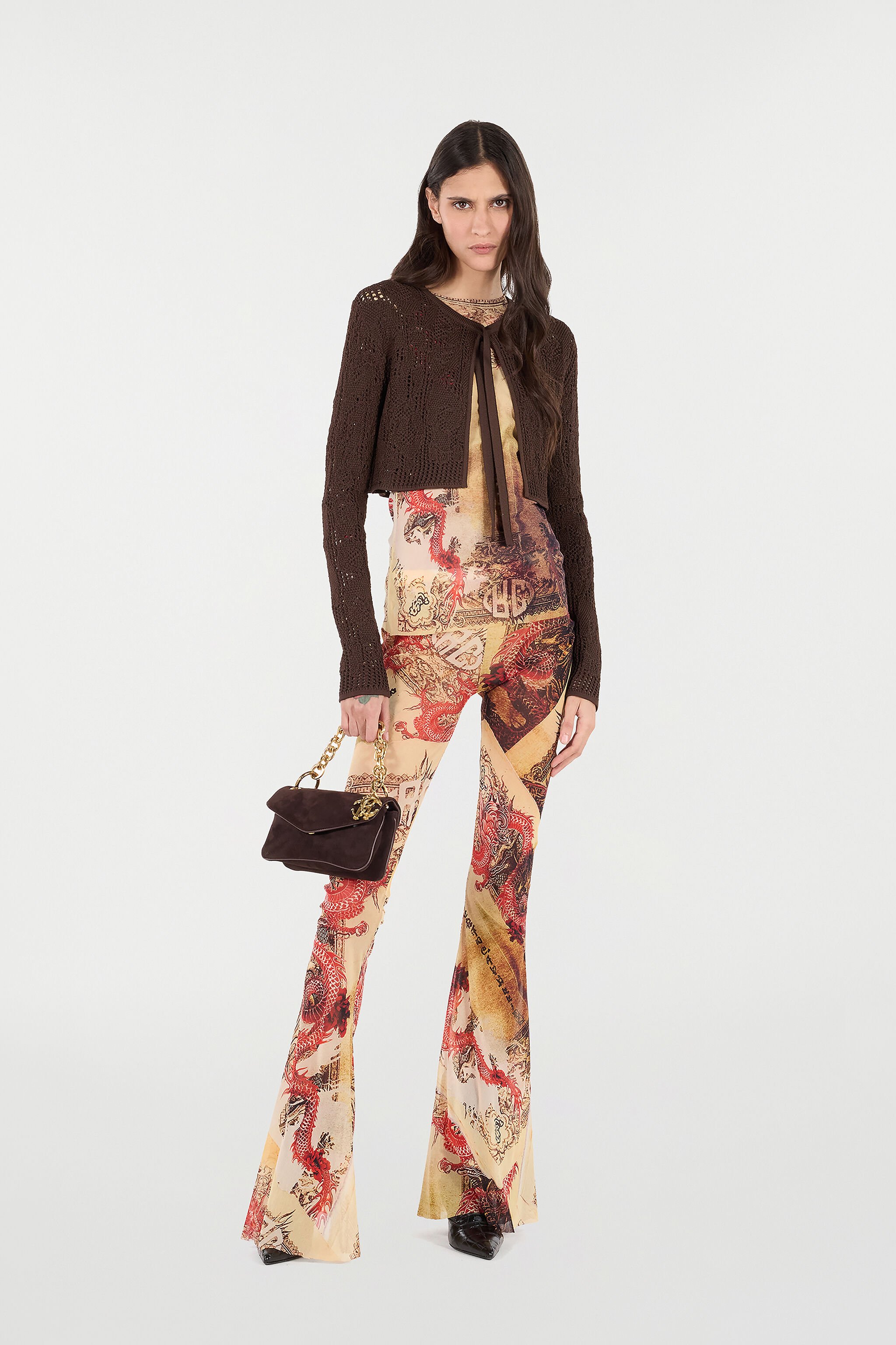 RC Pants with Oriental Print NATURALE/ROSSO VQT21A-TLQ00