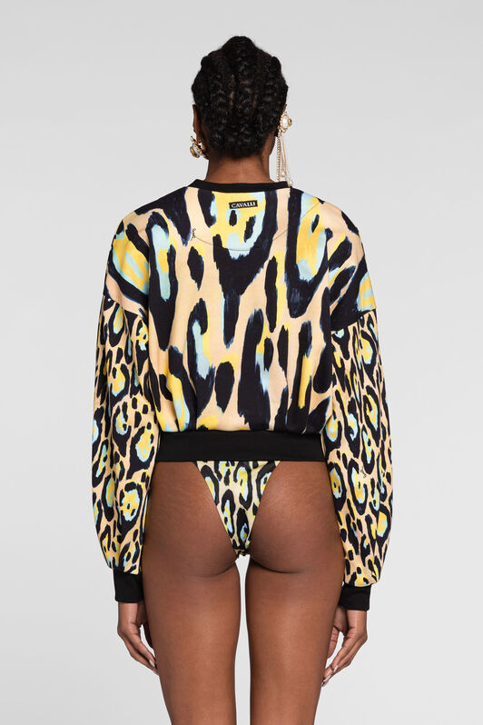 RC Leopard Print Sweatshirt Giallo QKT68C-5OF54