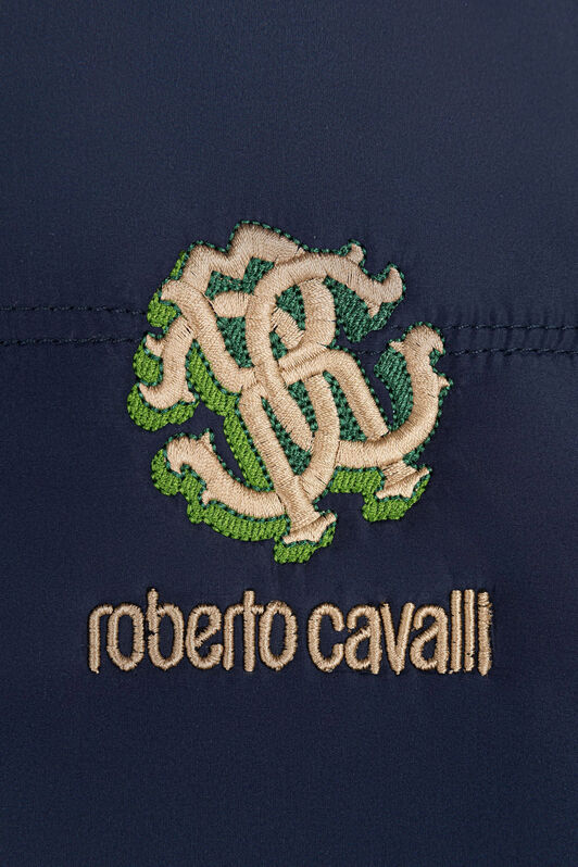 JU RC Monogram And Logo-Embroidered Padded Coat Dark blue RJT40I-SB001